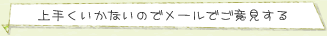 上手くいかないのでメールでご意見する
